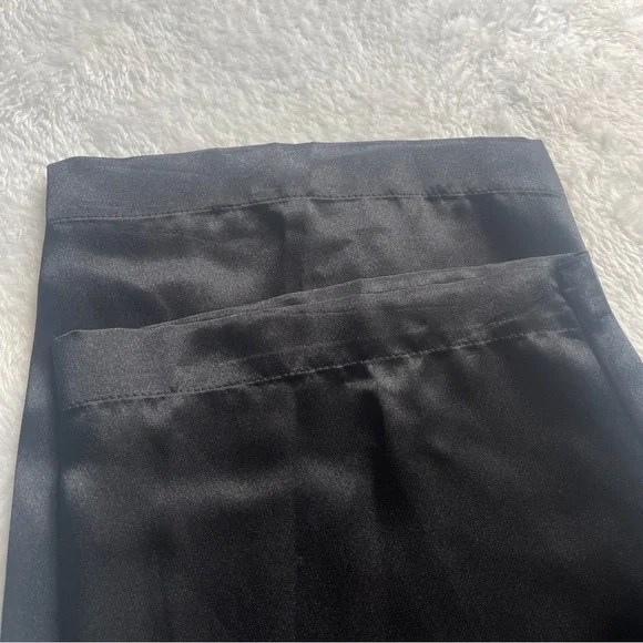 Hudson’s Bay Satin Pajama Pants Small Black Soft Luxury Sleepwear - Picture 12 of 16